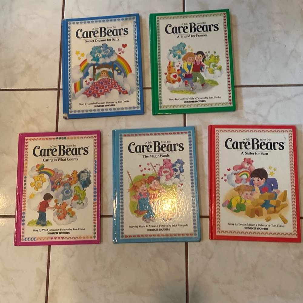 Vintage set of 5 Care Bears books